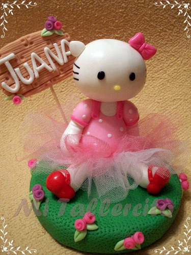 Kitty Adorno Para Torta En Porcelana Fría