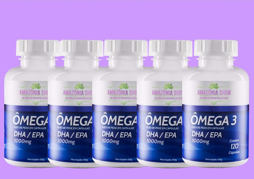 5 Frasco De Omega 3 120 Capsulas De 1000mg