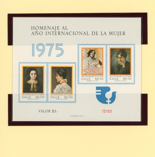 Block Souvenir De Chile Nº 31. Año Internacional De La Mujer