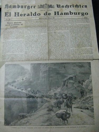 Mercurio Peruano: Viejo Periodico Heraldo Hamburg 6-1916 L92