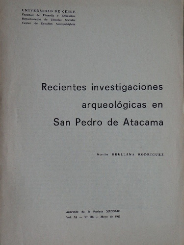 Arqueología San Pedro De Atacama 1962