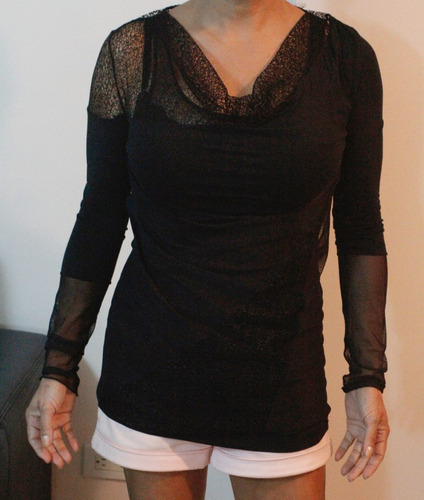 Camisa Negra Bcbg Maxazria Talla Xs