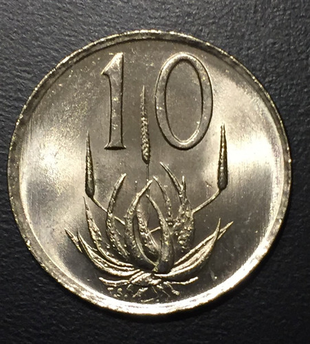 Sud008 Moneda Sudáfrica 10 Cents 1982 Unc-bu Ayff