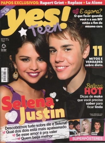 Revista Yesteen 40 = Selena Gomez Justin Bieber Poster Avril