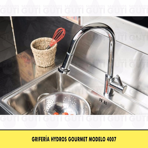 Griferia Monocomando Cocina Gourmet 4007 Hydros Rociador Ext