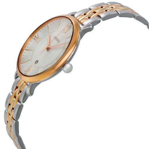 Reloj Fossil Es3844 Jacqueline Acero Plateado Oro Rosa Dama