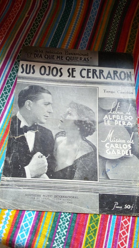 Partitura Tango Sus Ojos Se Cerraron Carlos Gardel A Le Pera