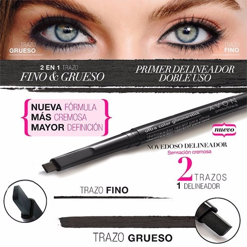 Avon - Delineador De Ojos Retráctil - 2 En 1 - Dos Trazos