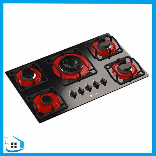 Cooktop Venax 5 Bocas Arena Vermelho A Gás Glp (botijão)