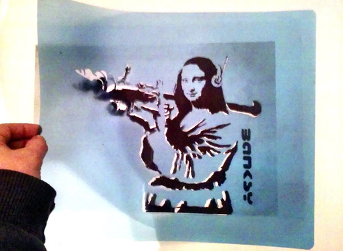 Stencil Plantilla Banksy Monalisa Bazooka A Pedido