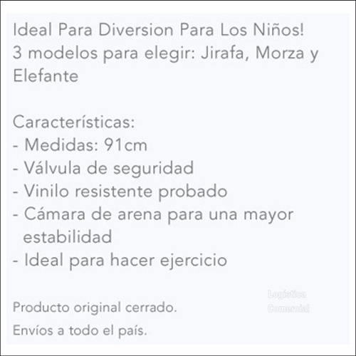 Porfiado Cn Arena (peso) Modelo Elefante Jirafa Foca / Niños