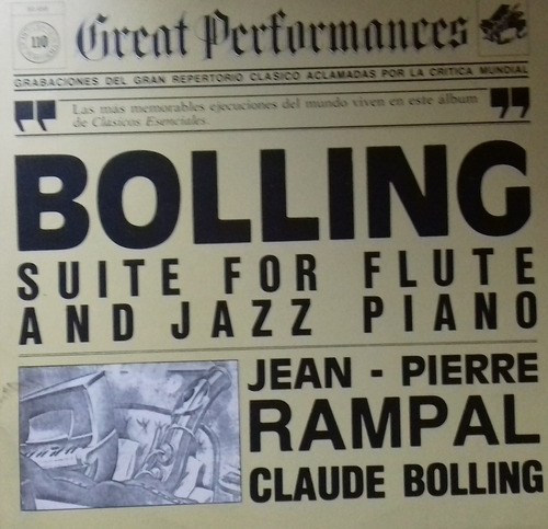 Claude Bolling Suite For Flute And Jazz Piano Rampal Lp Pvl