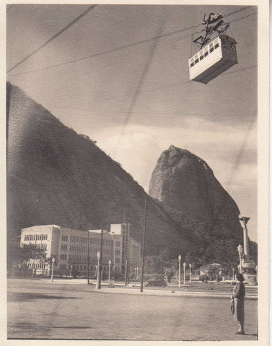 1949 Brasil Fotografia Real Funicular Rio De Janeiro Vintage