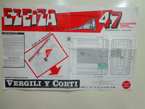 Afiche Venta De Terrenos En Ezeiza - Ferrocarril