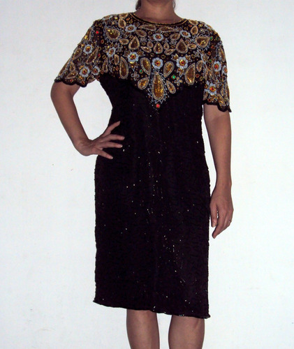 L 141 - Vestido Social Luxo Bordado Maison Laurence Zakar/ny