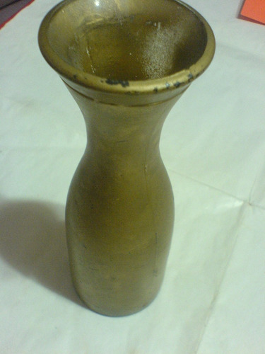 Florero-botellon-vidrio Con Esmaltado En Color  Oro  Mediano