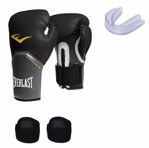 Kit Boxe / Muay Thai Everlast - Luvas + Bucal + Bandagem