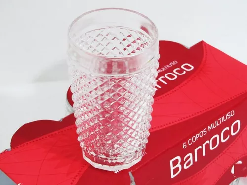 Jogo 6 Taça Barroco Vidro 250 Ml Copo Vintage - Desconto no Preço