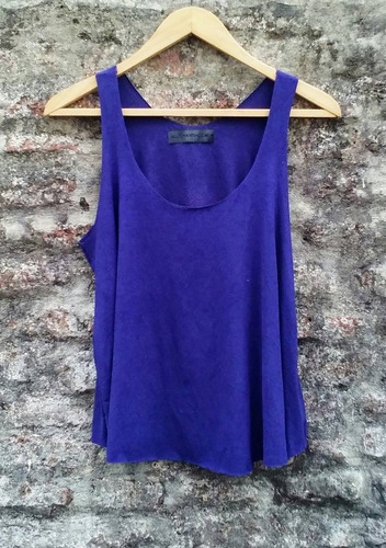 Musculosa Top Gamuzada Allô Martinez Talle 44 Violeta Oscuro