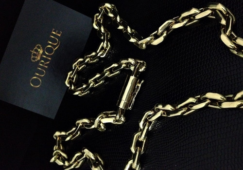 Corrente Grossa Em Ouro 18k 750 Cadeado Luxo