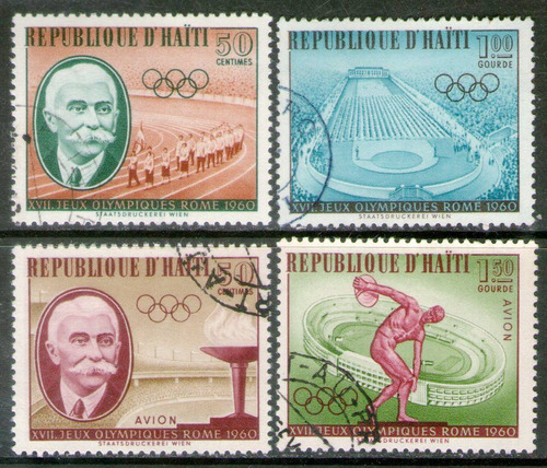 Haití 4 Sellos C/aéreos 17° Juegos Olímpicos De Roma 1960