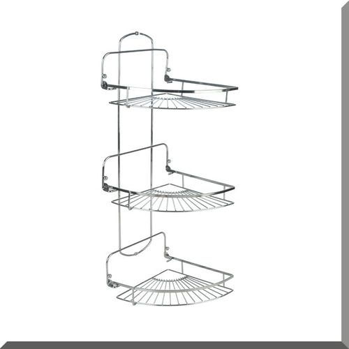 Set Rack Organizador Baño 3 Estantes Rebatible Metalico