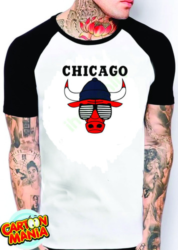 Camiseta Raglan Chicago Bulls Masculina Ou Feminina