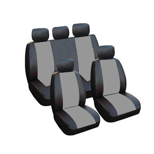 Funda Cubre Asiento Cuerina Cuero Auto Vw Suran Negro/gri