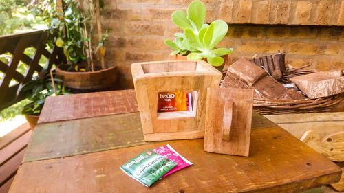 Porta Caramelos Madera Con Visor Mbarete Artesanías