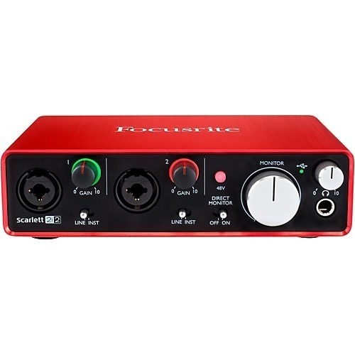 Interface Placa Focusrite Usb Scarlett 2i2 2a Geração