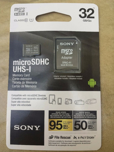 Cartão Sony Micro Sdhc Classe10 95mb/s 32gb Xperia, Gopro,..