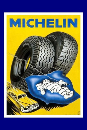 Carteles Antiguo De Chapa Gruesa 30x45cm Michelin Pe-157