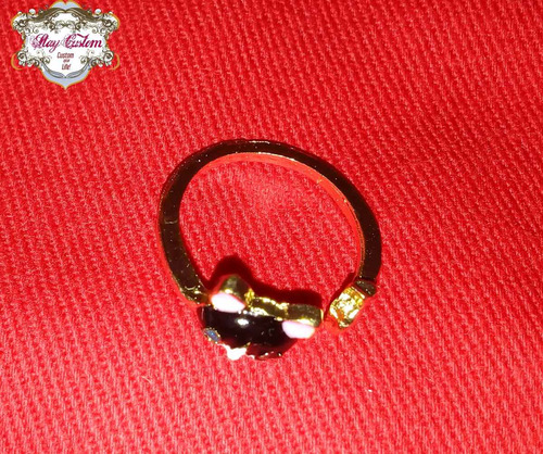 Aros Y Anillo Gatito Y Pez Plateado Importado Vintage Pin Up
