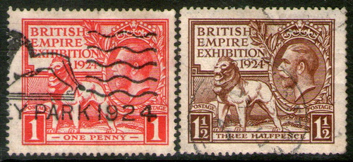 Reino Unido 2 Sellos Usados Expo Imperio Británico Año 1924
