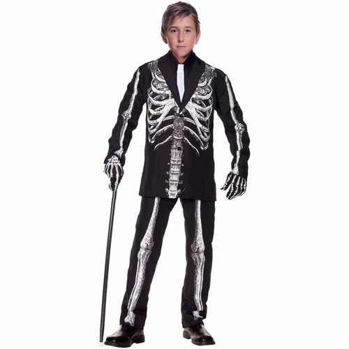 Disfraz Para Niño Gánster Esqueleto Talla L (10-12)