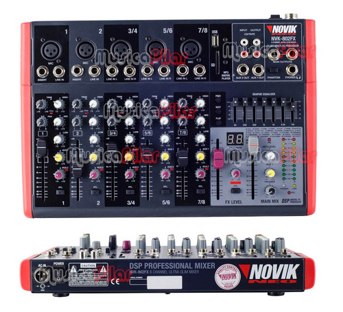 Consola Mixer Novik Nvk802fx 8 Canales Usb Musica Pilar
