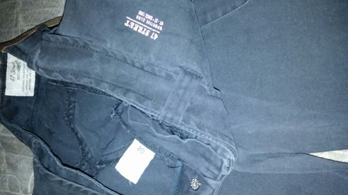 47 Street: Pantalón De Gabardina Negro Talle Xs , Nuevo