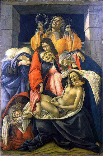 Lienzo Canvas Arte Sacro Lamentación Cristo Botticelli X50