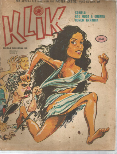 Klik N° 01 Gabriela - 52 Páginas Em Português - Editora Ebal - Formato 21 X 27,5 - Capa Mole - 1976 - Bonellihq Cx442 H18