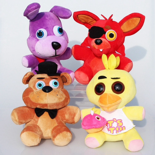 4 Peluches Fnaf Bonnie Foxie Freddy Chica + Envío Gratis