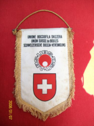 Antiguo Banderin De La Union De Bolos De Suiza
