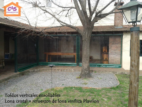 Toldo Vertical Enrollable De Lona Cristal