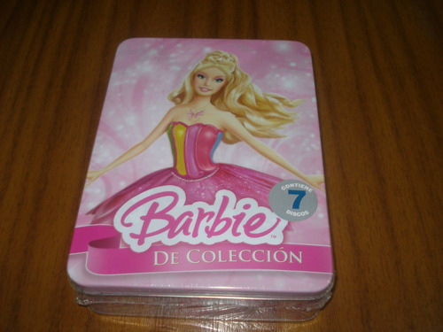 Box Metalico Con 7 Dvds De Peliculas Barbie (nuevo Y Sellado