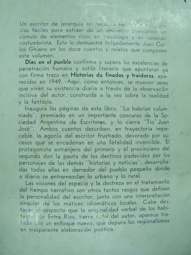 Imagen 2 de 3 de Dias En El Pueblo * Juan Carlos Ghiano * Emece *