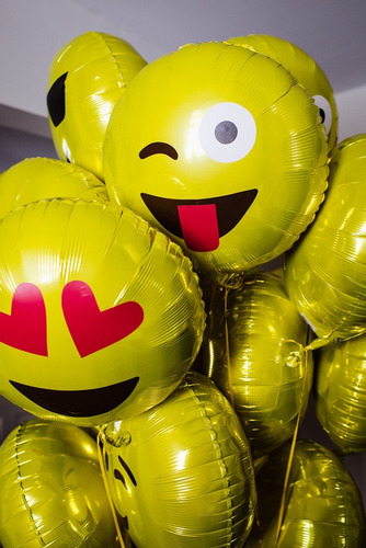 Globos Metalizados Emoticon Emoji 45cm