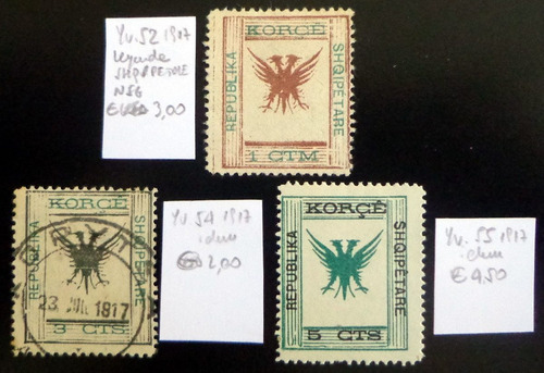 Albania, Lote 3 Sellos Águila 1917-18 Nuevos L7578