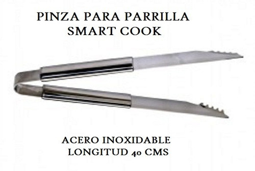 Pinza Para Parrilla  Smart Cook 40cm Acero  Inoxidable