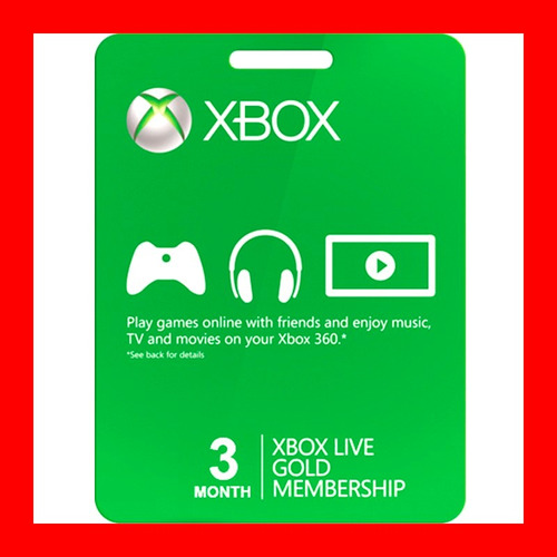 Membresía Xbox Live Gold 3 Meses.