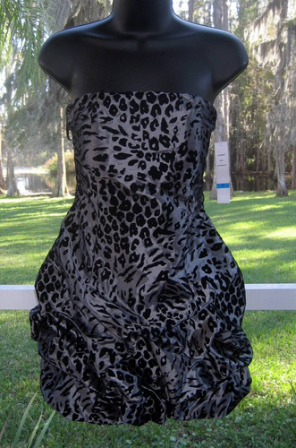 Vestido Corto Strapelss Importado Fiesta Animal 7 M Stock