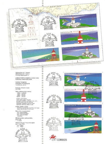 Imagem 2 de 5 de # Mcn # Açores 1996 - Faróis - Edital + Fdc Novos